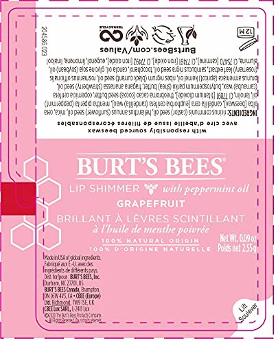 Burt's Bees 100% Natural Moisturizing Lip Shimmer, Grapefruit 11