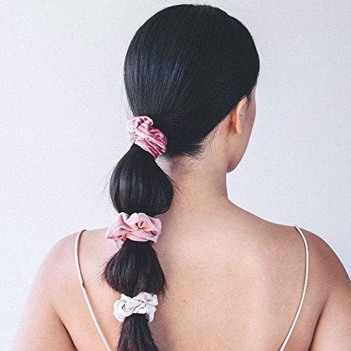 Kitsch Velvet Scrunchies, Blush/Mauve 2