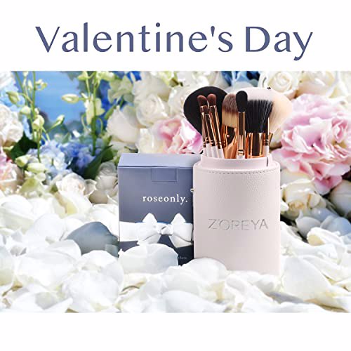 Zoreya Travel Makeup Brush Set, White 4