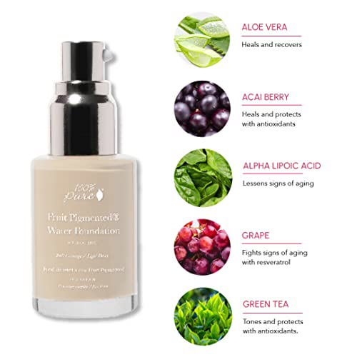 100% PURE Fruit Pigmented Full Coverage Water Foundation Warm 2.0 w/Yellow 3