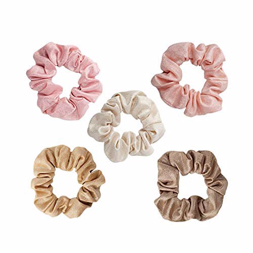 Kitsch Metallic Scrunchies, Metallic Blush/Mauve 6