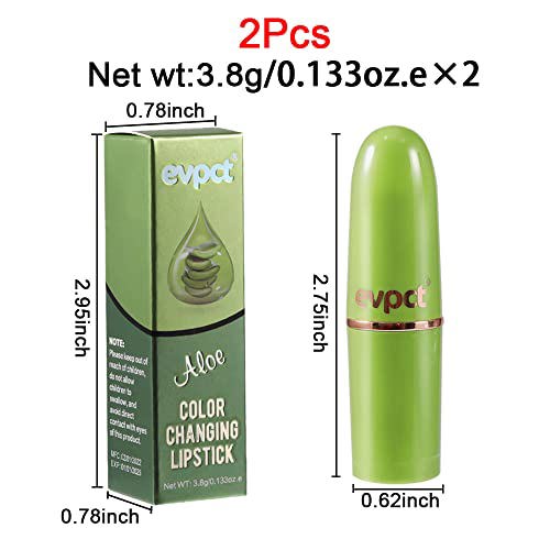 BINGBRUSH 2 Pcs Aloe Vera Color Changing Lipstick Queen Lip Tints 6