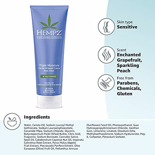 Hempz Triple Moisture Herbal Whipped Creme Body Wash 6