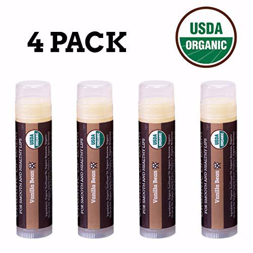 Earth's Daughter USDA Organic Lip Balm 4-Pack Vanilla Bean 4-Pack 4