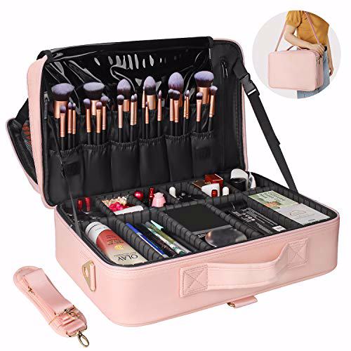 Relavel Travel Makeup Train Case Cosmetic Case Organizer
