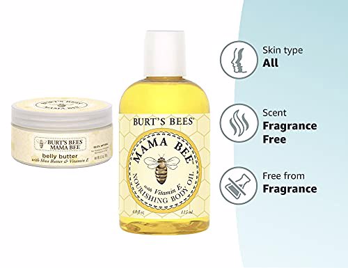 Burt's Bees Mama Bee Belly Butter + 100% Natural Mama Bee Nourishing Body Oil 2