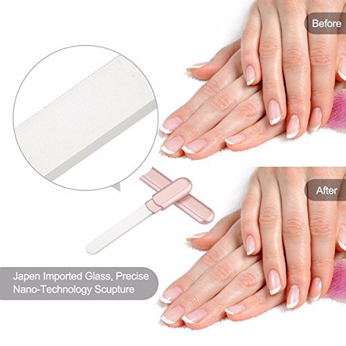 SixVector Premium Glass Nail File With Case Light Purple 7