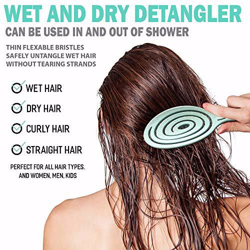 Fiora Naturals Hair Detangling Brush Green 2