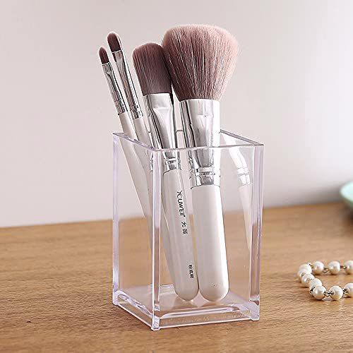HSYMQ 2 Pack Clear Acrylic Pencil Pen Holder Cup 5