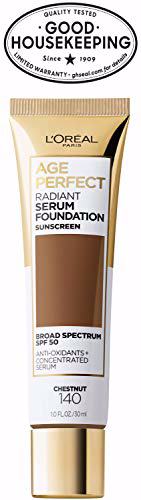 L'Oreal Paris Age Perfect Radiant Serum Foundation with SPF 50, Chestnut 9