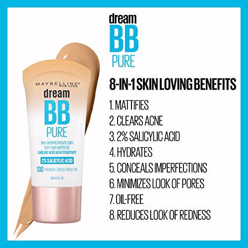 Maybelline Dream Pure Skin Clearing BB Cream, 8-in-1 Skin Perfecting Medium/Deep 4