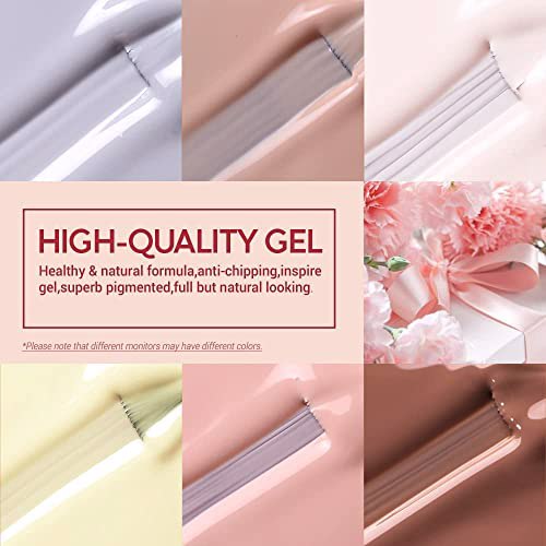 Modelones 6 Colors Gel Nail Polish Set Nude Skin 4