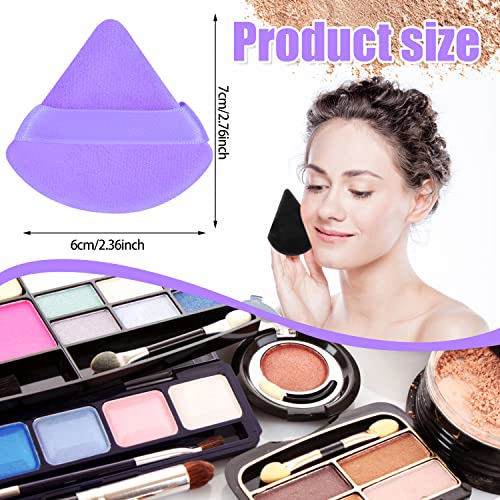 Pimoys 6 Pieces Powder Puff Face Soft Triangle Makeup Black and Purple 2