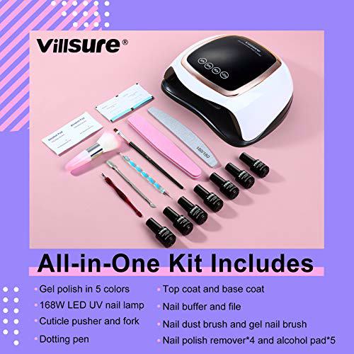 Villsure Gel Nail Polish Kit Villsure All-in-One 5 Colors Gel Nail Kit 2