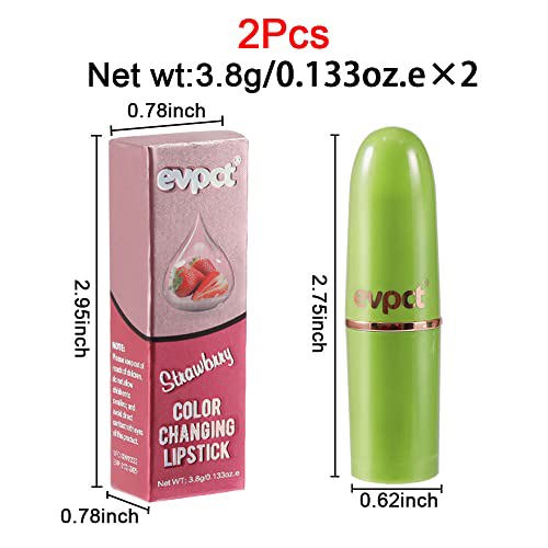 BINGBRUSH 2 Pcs Strawberry Color Changing Lipstick Queen 7