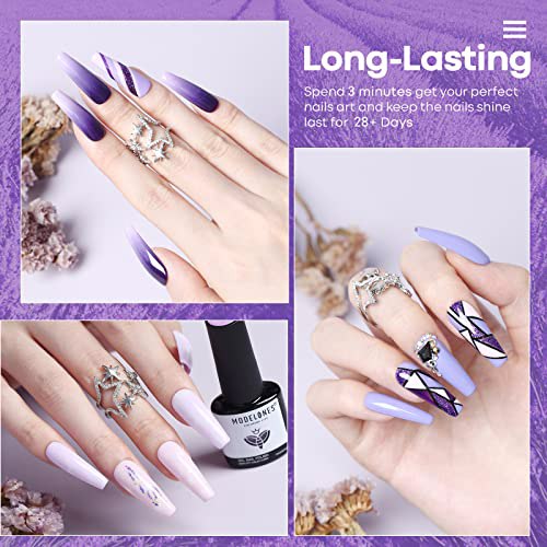 Modelones Gel Nail Polish Set Purple 6 Colors 5