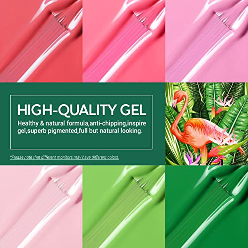 Modelones Gel Nail Polish Kit 6 Colors A3 Flamingo Pink 4