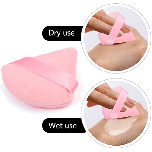 Pimoys 6 Pieces Powder Puff Face Soft Triangle Makeup Pink 4
