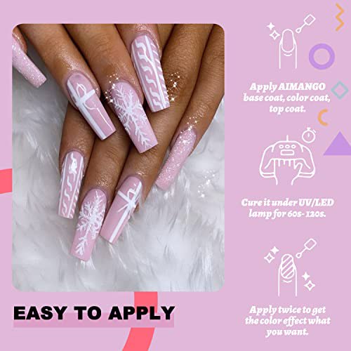 AIMANGO Nail Gel Polish, Nude Pinks 4