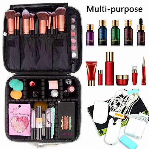 MONSTINA Makeup Train Cases Professional Travel Bag Cosmetic Cases Marble White 5