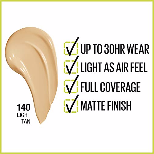 Maybelline Super Stay Full Coverage Liquid Foundation Makeup, Light Tan 2
