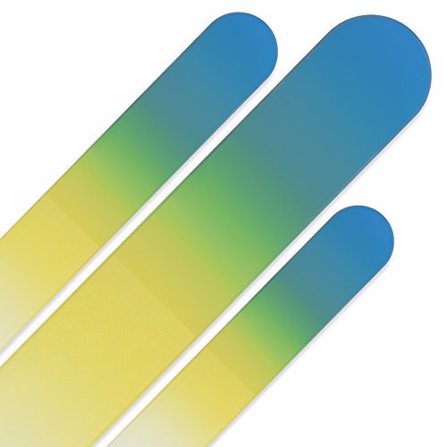 Mont Bleu Premium Set of 3 Glass Nail Files in Velvet Pouch Mermaid Tail 3