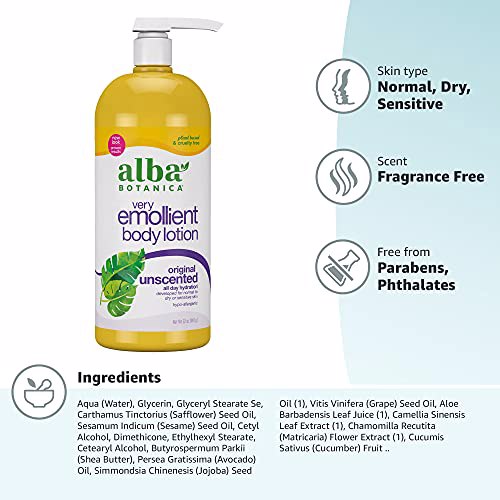 Alba Botanica Very Emollient Body Lotion Unscented Original 6