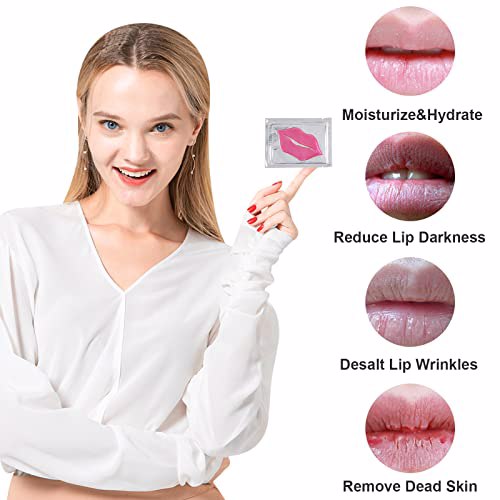 Adofect 30 Pieces Collagen Crystal Lip Masks 5