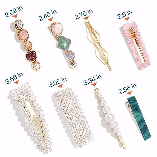 Magicsky 28 PCS Hingwah Pearls and Acrylic Resin Hair Clips 7