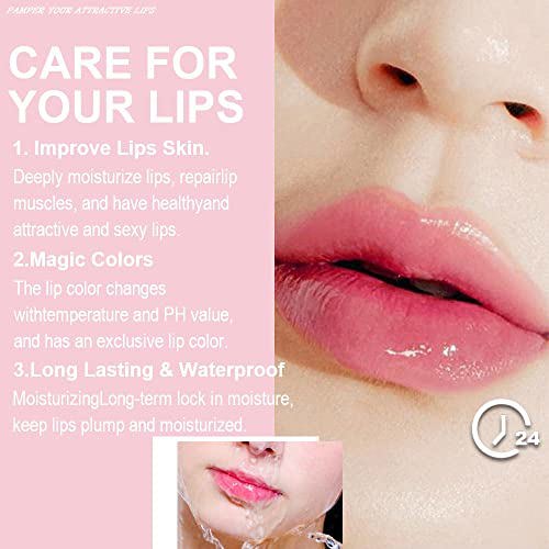 BINGBRUSH 3 Pcs Flower Color Changing Lipstick,Shimmer Long Lasting Lip Care 6