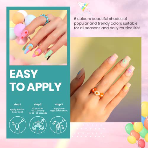 Beetles Gel Nail Polish Kit, C-Yellow Green Pink 6