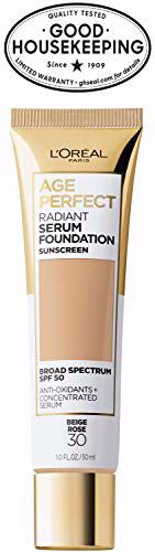 L'Oreal Paris Age Perfect Radiant Serum Foundation with SPF 50, Beige Rose 9