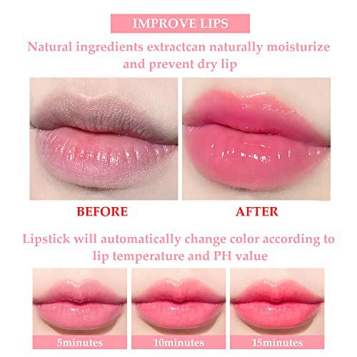 BINGBRUSH 3 Pcs Color Changing Lip Gloss lipstick, Pink Magic Mood 5
