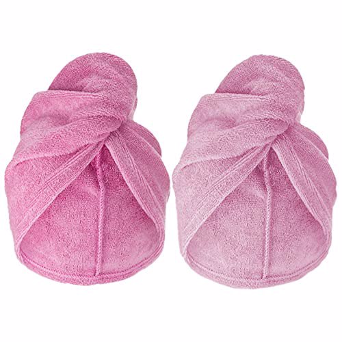 Turbie Twist Microfiber Hair Towel Wrap, Light Pink / Dark Pink 9