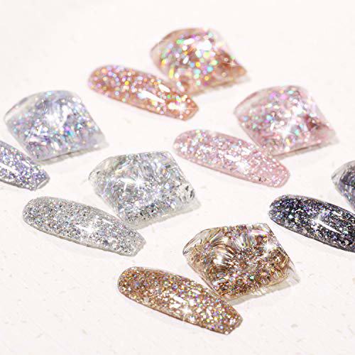 GAOY Chrome Platinum Glitter Gel Nail Polish Set 2