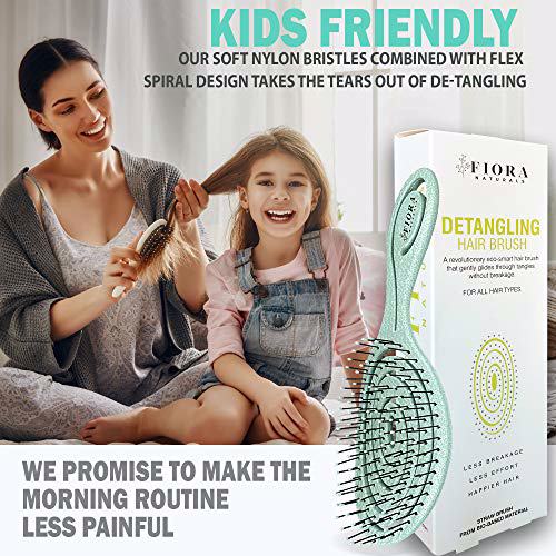 Fiora Naturals Hair Detangling Brush Green 5
