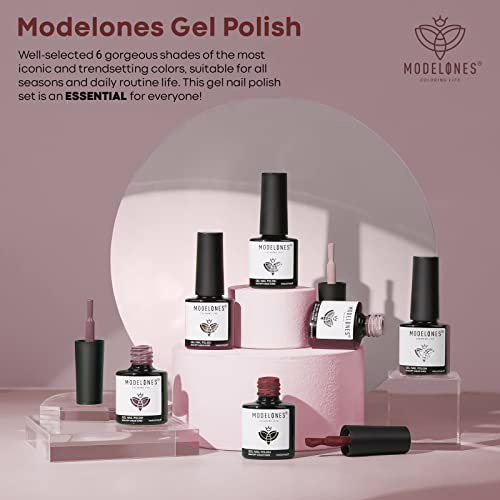 Modelones Gel Nail Polish Set, A1 Nude Drama 2