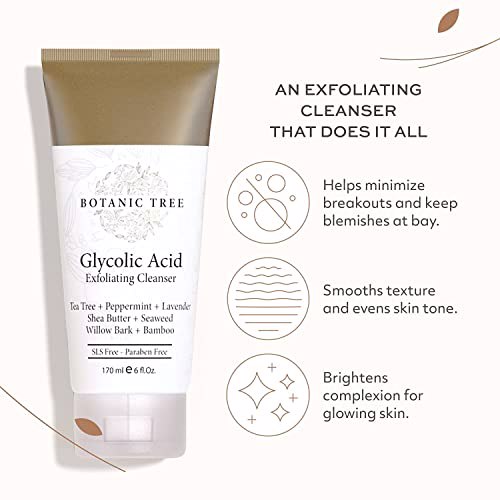 Botanic Tree Glycolic Acid Face Wash (Pack of 2), Exfoliating Facial Cleanser 2