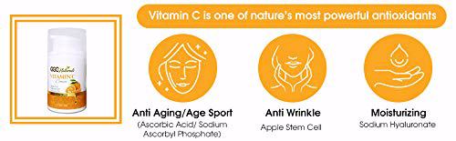 GGC Naturals Vitamin C Cream with Hyaluronic Acid, Vitamin E 5