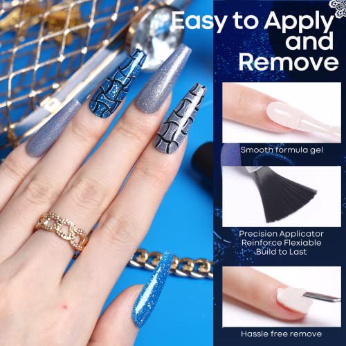 Modelones Blue Gel Nail Polish Set, 6 5