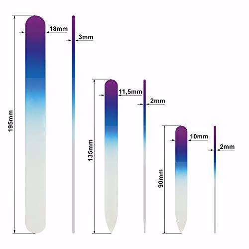 Mont Bleu Nail Files Set of 3 Crystal Nail Files Magenta Blue 6