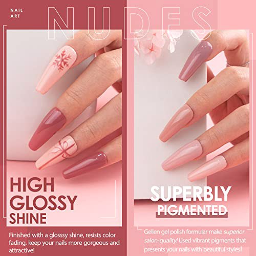 Gellen Gel Nail Polish Kit, Classic Nudes 3