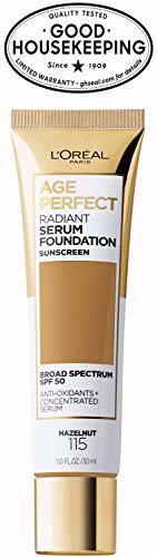 L'Oreal Paris Age Perfect Radiant Serum Foundation with SPF 50, Hazelnut 9