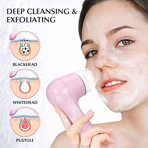 icolorfuled Facial Cleansing Brush Face Scrubber Electric Exfoliating Spin Brush IPX7 2
