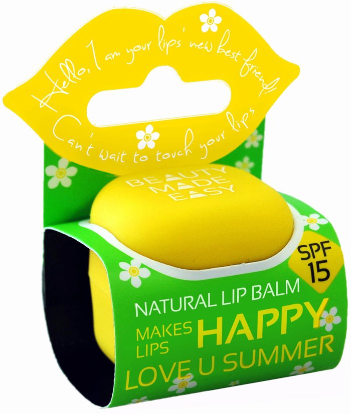 BEAUTY MADE EASY Natural Lip Balm Love u Summer SPF 15 - 7 g