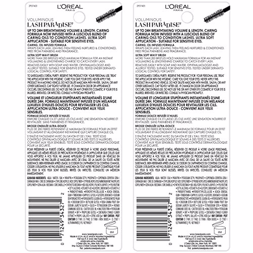 L'Oreal Paris Voluminous Makeup Lash Paradise Mascara Black Brown 2 pack 2