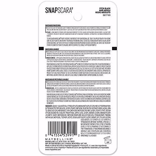 Maybelline New York Snapscara Washable Mascara 300 WASHABLE PITCH BLACK 12