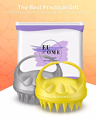 EUHOME Scalp Massager Shampoo Brush, Gray Yellow 7