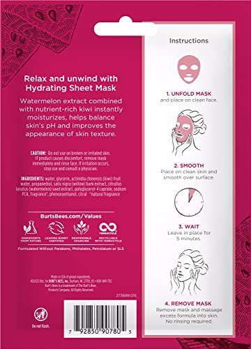 Burt’s Bees Hydrating Facial Sheet Mask with Watermelon 8
