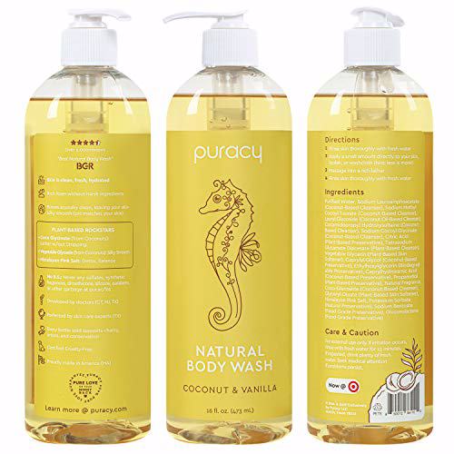 Puracy Natural Body Wash, Coconut & Vanilla 16Oz (Pack of 2) 8